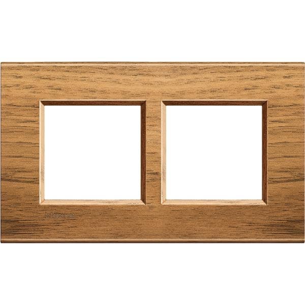 LivingLight - plaque rectangulaire 2 x 2 modules 57mm Noyer national