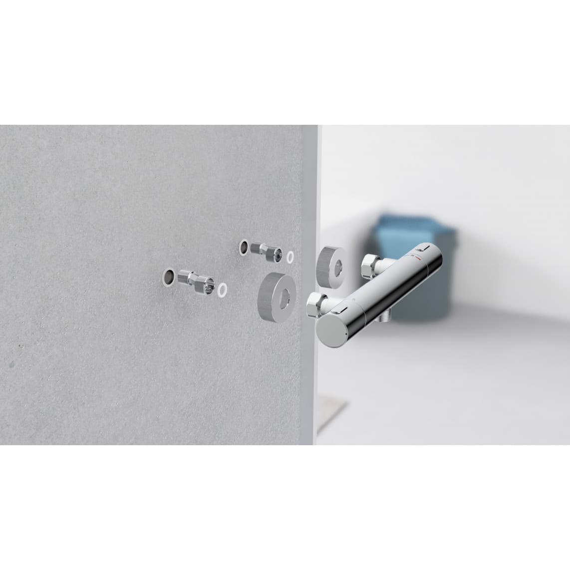 33180 LOS ANGELES Thermostatische douchekraan, chroom