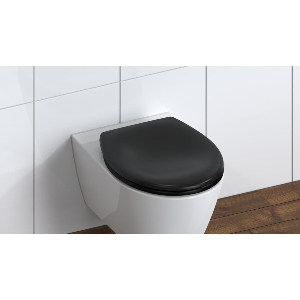 82410 abattant WC en Duroplast noir, avec frein de chute et déclipsable