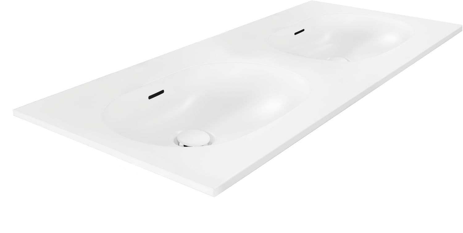 TABLETTE MOLTO/PURO/FOREST 120X50CM 2 LAVABO XONYX
