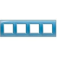 LivingLight - plaque rectangulaire 4 x 2 modules 71mm Bleu
