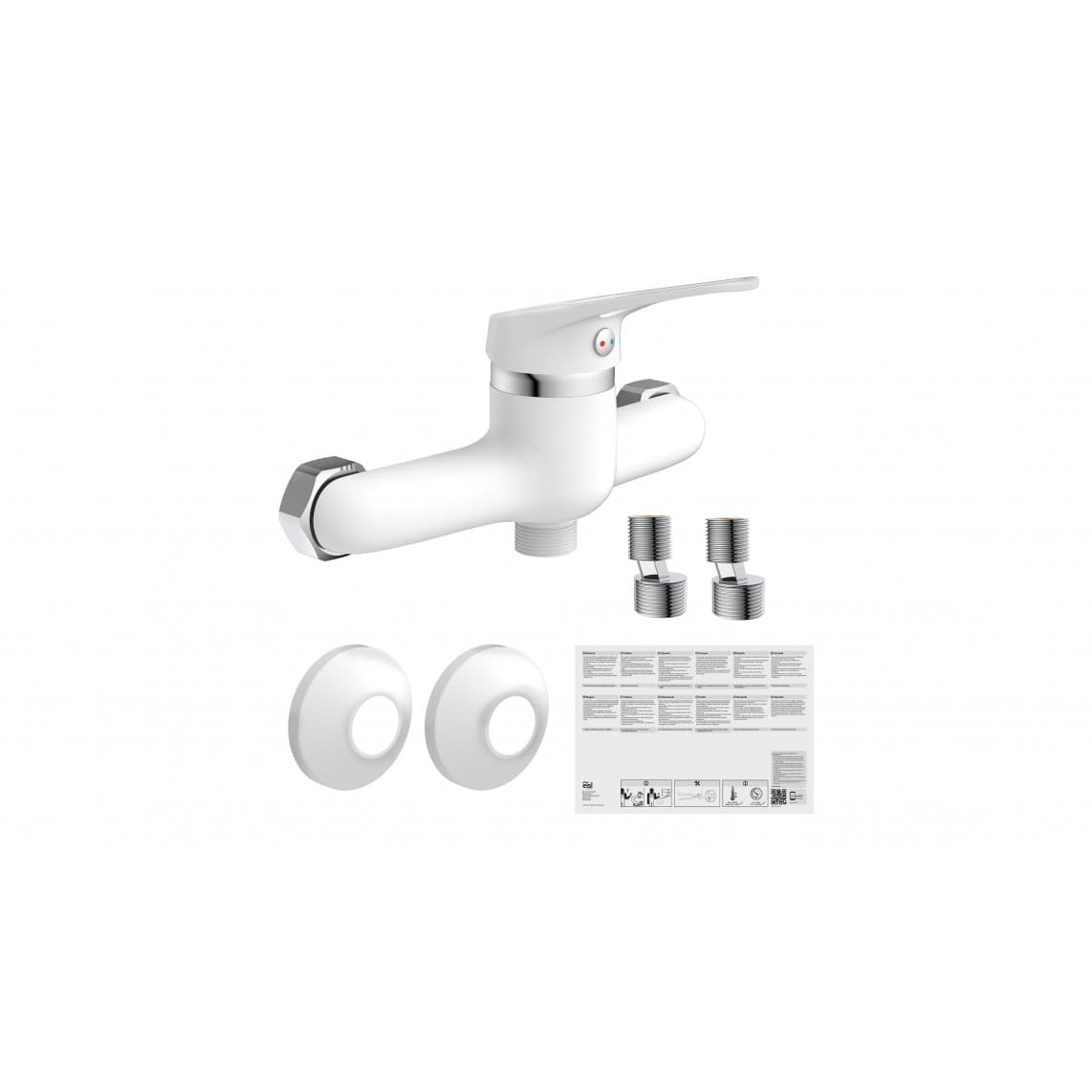 NI168SCR-W SPEED Douchekraan, wit/chroom