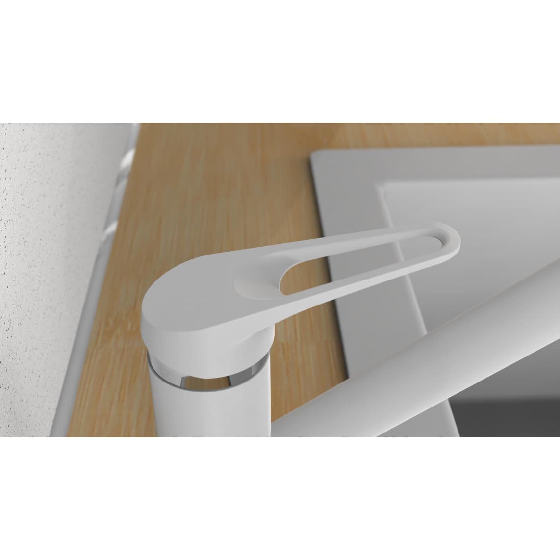 NI182SCR-W SPEED Keukenkraan, wit/chroom