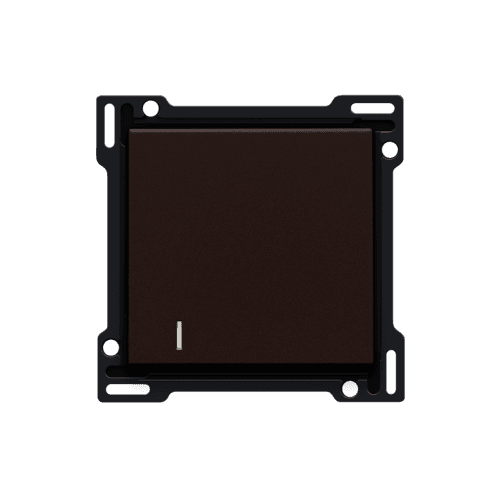 Set de finition avec voyant pour interrupteur ou bouton-poussoir simple, couleur dark brown coated