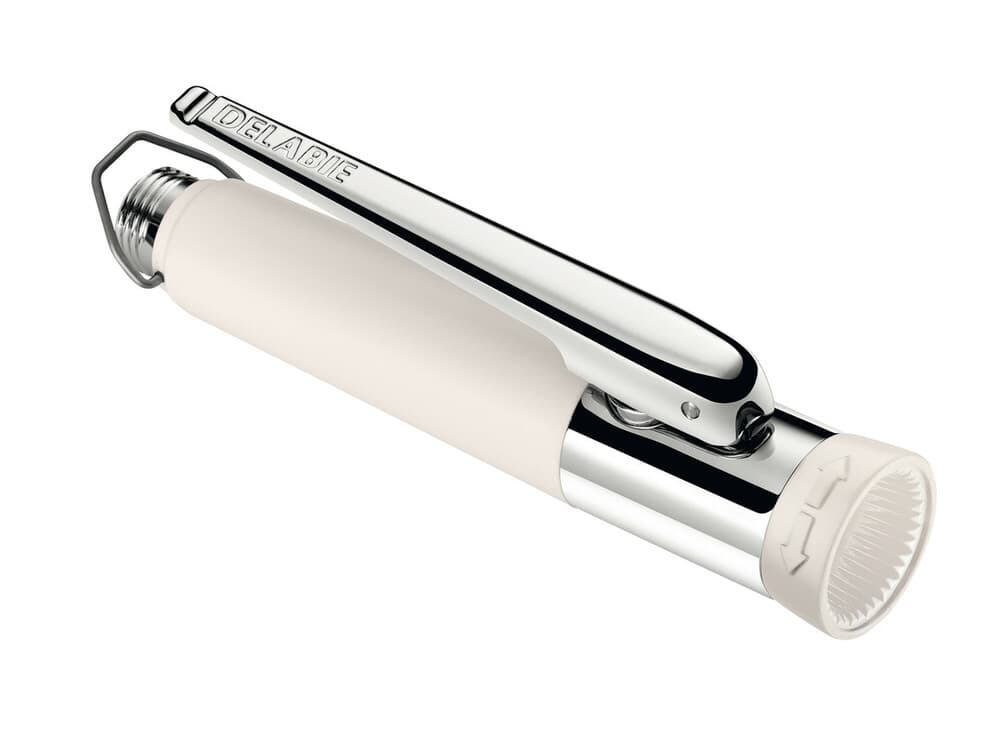 Delabie douchette à gâchette protection thermique deux types dejets blanc