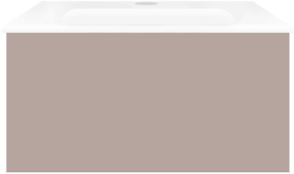 SOUS MEUBLE COFFEE 1 TIROIR 60 GRIS BASALTE MAT+LAVABO PORCELAINE BLANC