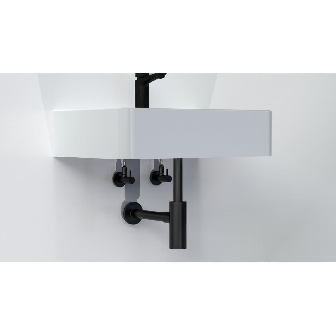 98166120 MS hoekstopkraan, 1/2"BU x 10 mmQ, zwart mat, met rozet