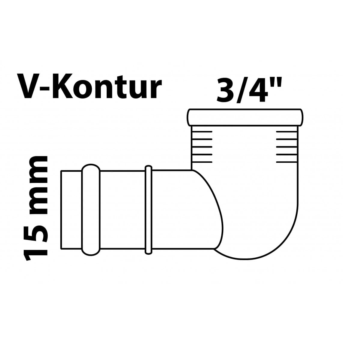 988621354 BR coude 90°, vierge, 15 mm x 3/4" F, 1 manchon, (P4090g)