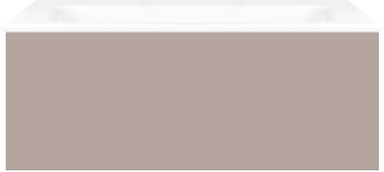 SOUS MEUBLE COFFEE 1 TIROIR 80 GRIS BASALTE MAT +LAVABO PORCELAINE SANS TROU ROBINET BLANC