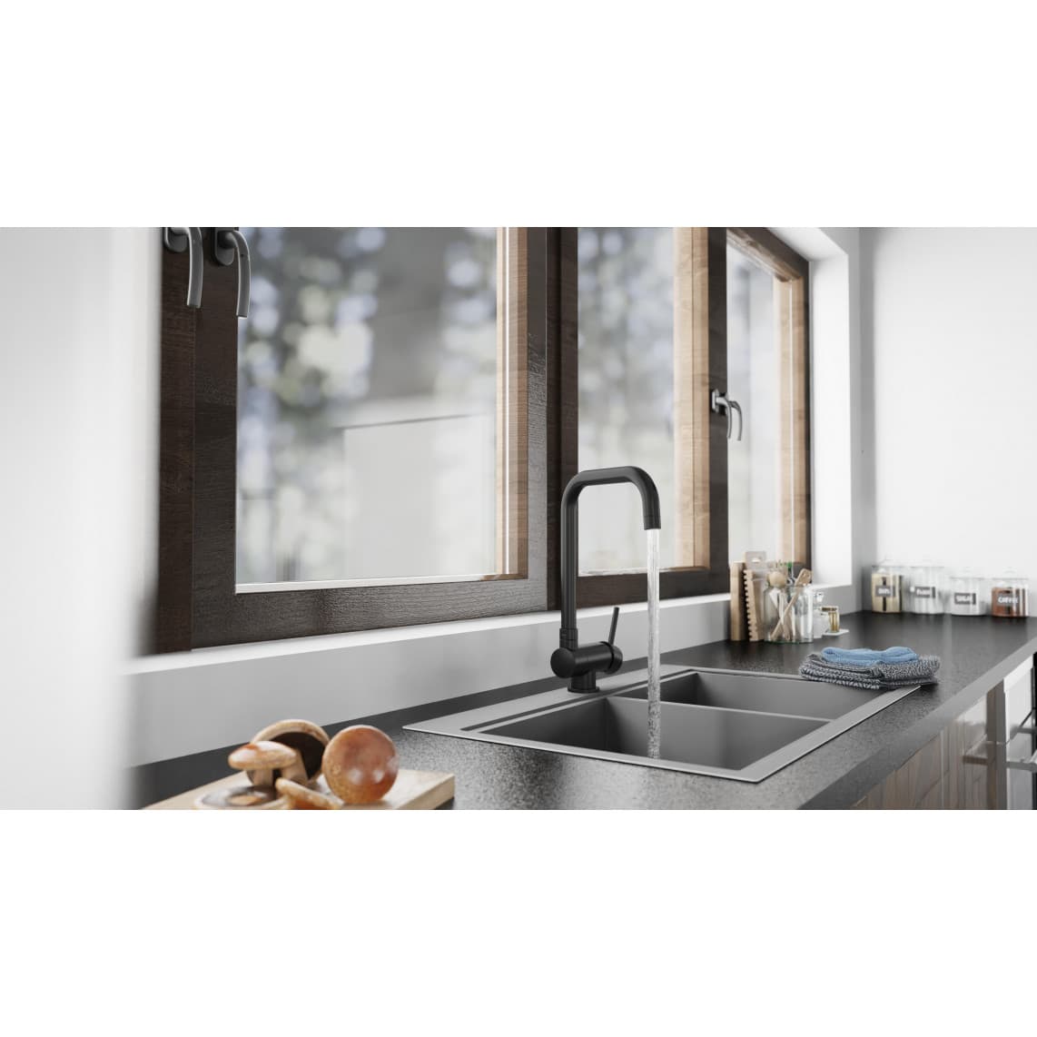 24556 WINDOW Sink mixer, black matt