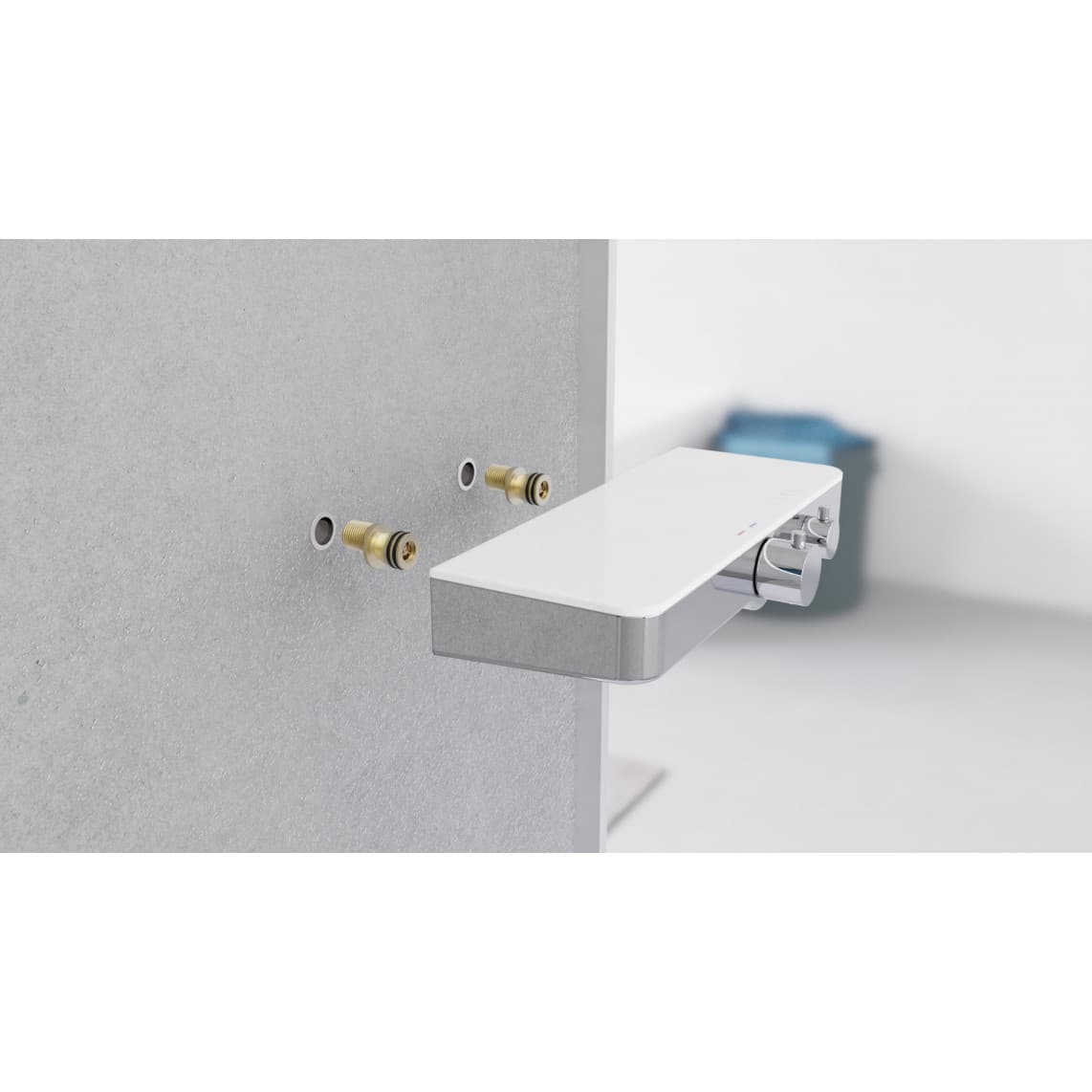 60535 OCEAN Mitigeur thermostatique de douche, chromé/blanc, avec tablette