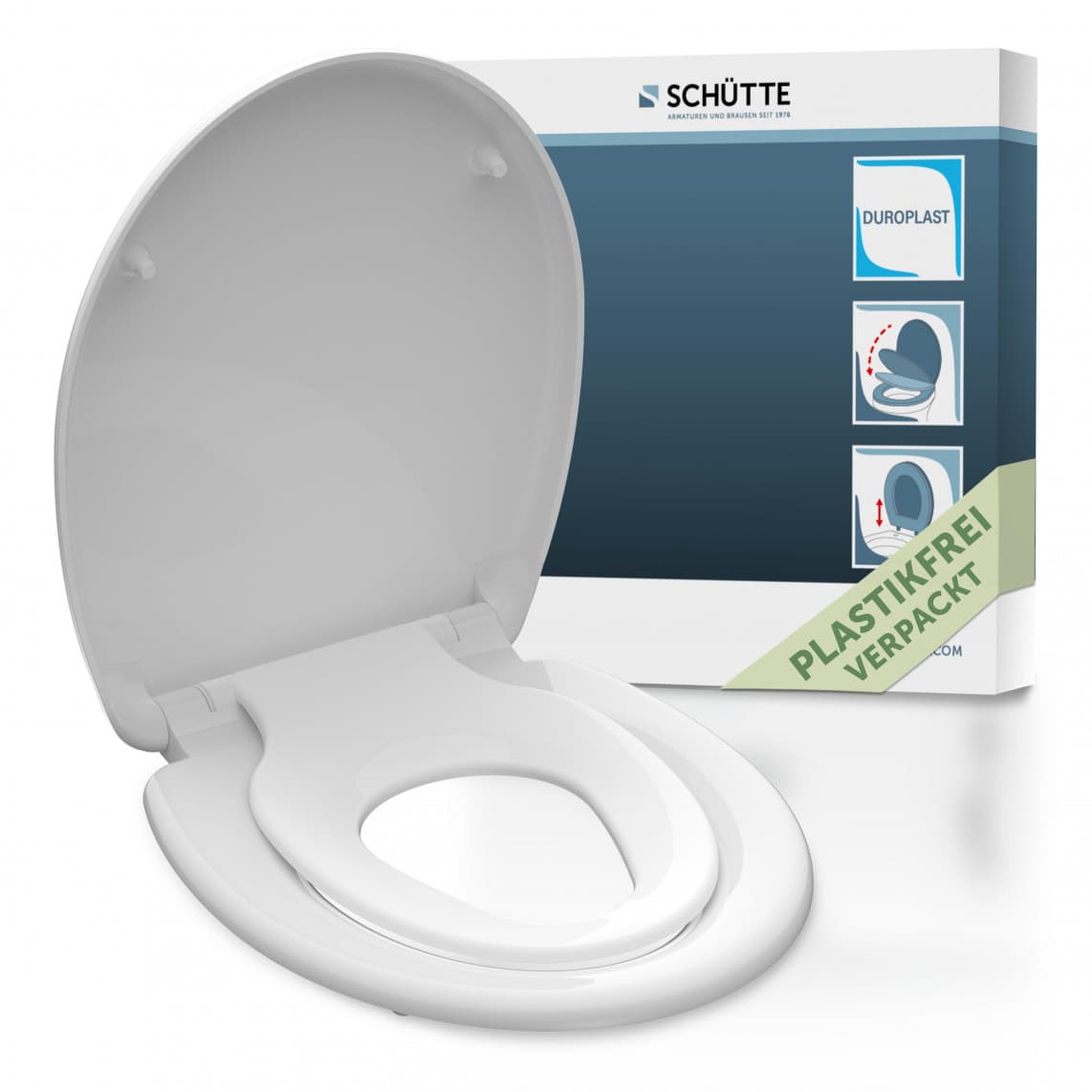 82940 abattant WC en Duroplast FAMILY WHITE, avec frein de chute et déclipsable