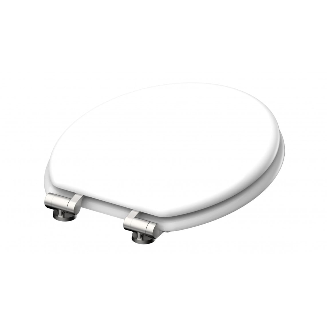 84100 WC-bril met houtkern WHITE, met valrem