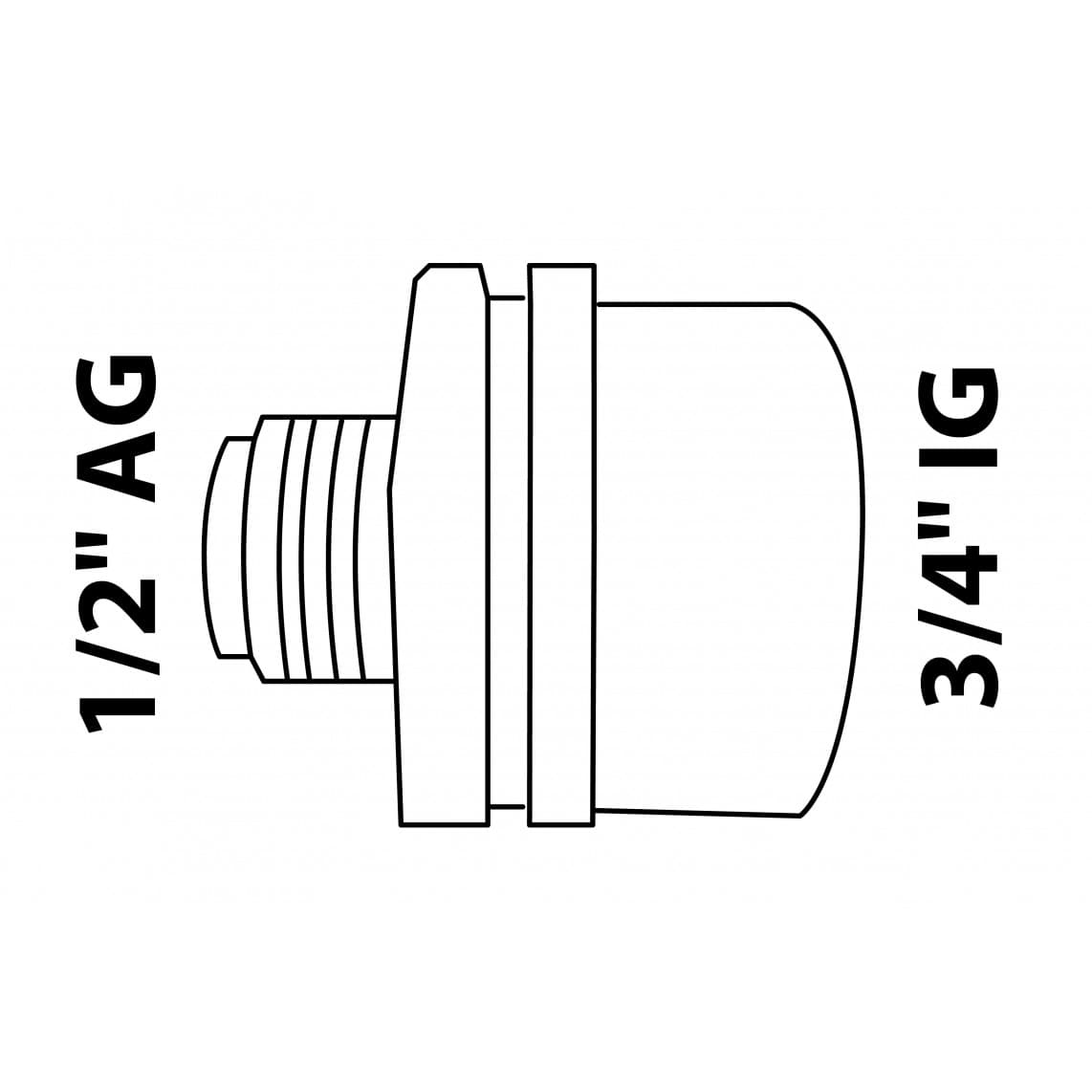 984849117 PP Réducteur, 3/4" F x 1/2" M, raccord à serrer pour PEHD/socarex