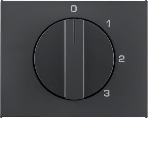 Enjoliveur avec bouton rotatif pour interrupteur 3 paliers avec position 0 K.1 Anthracite, mat