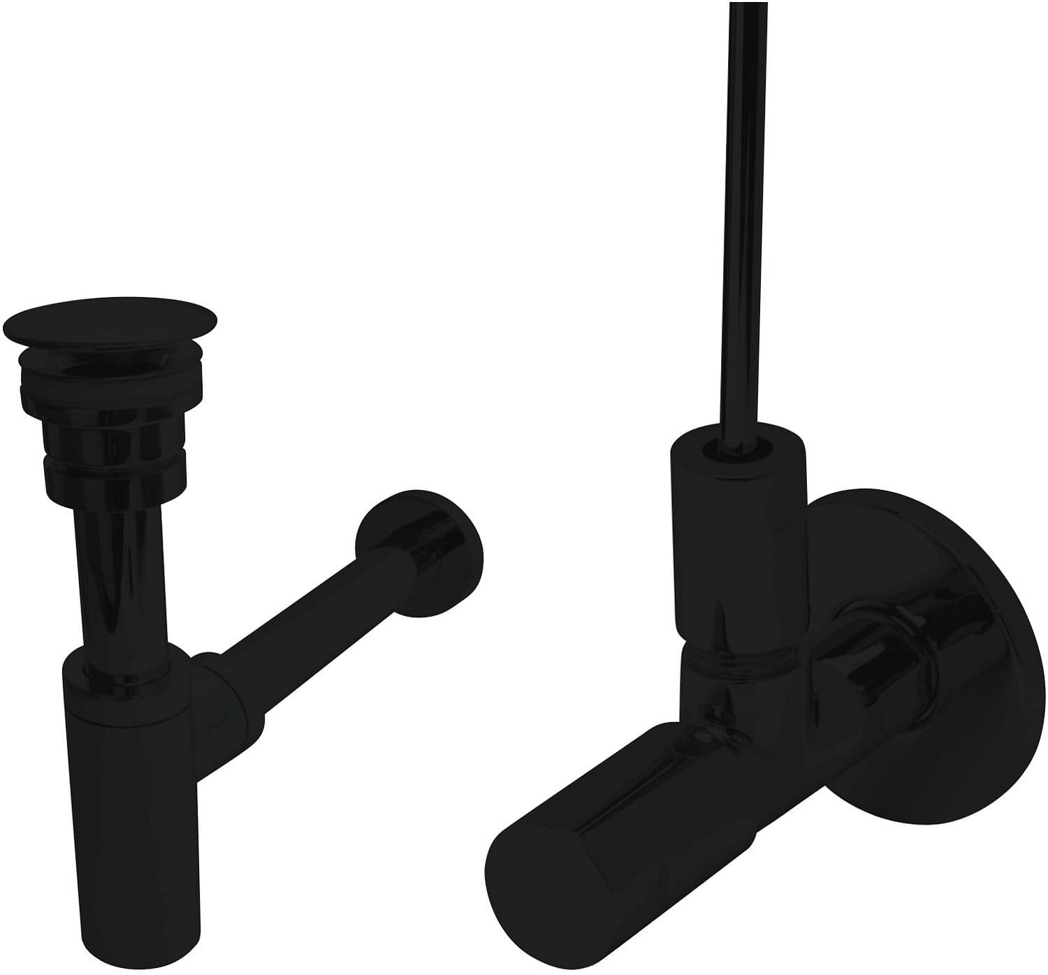 SET DE RACCORDEMENT LAVE-MAINS UNIVERSEL NOIR