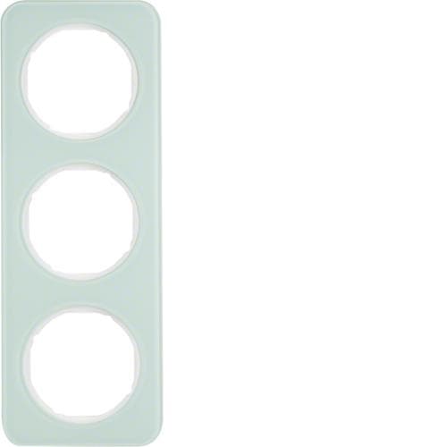 Plaque de recouvrement 3 postes Berker R.1 Verre, Blanc polaire