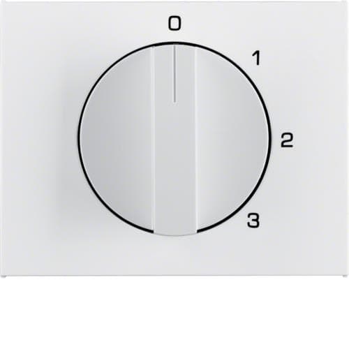 Enjoliveur avec bouton rotatif pour interrupteur 3 paliers avec position 0 K.1 Blanc polaire, bril