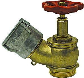 BORNE D'INCENDIE MURALE LAITON 6/4"+DEMI-RACCORD+BOUCHON ALU DSP45MM AVEC LEVIER