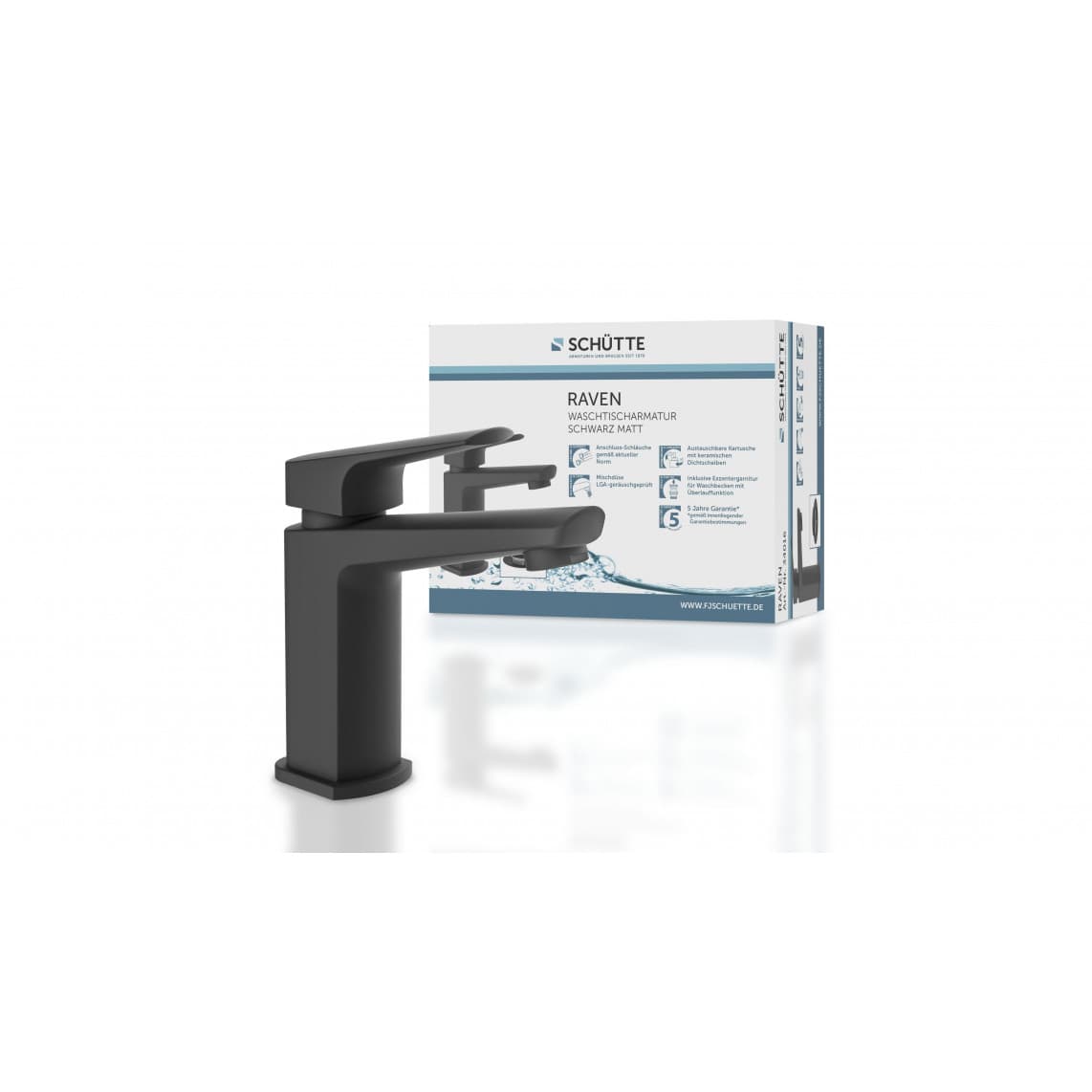34016 RAVEN Mitigeur lavabo, noir mat