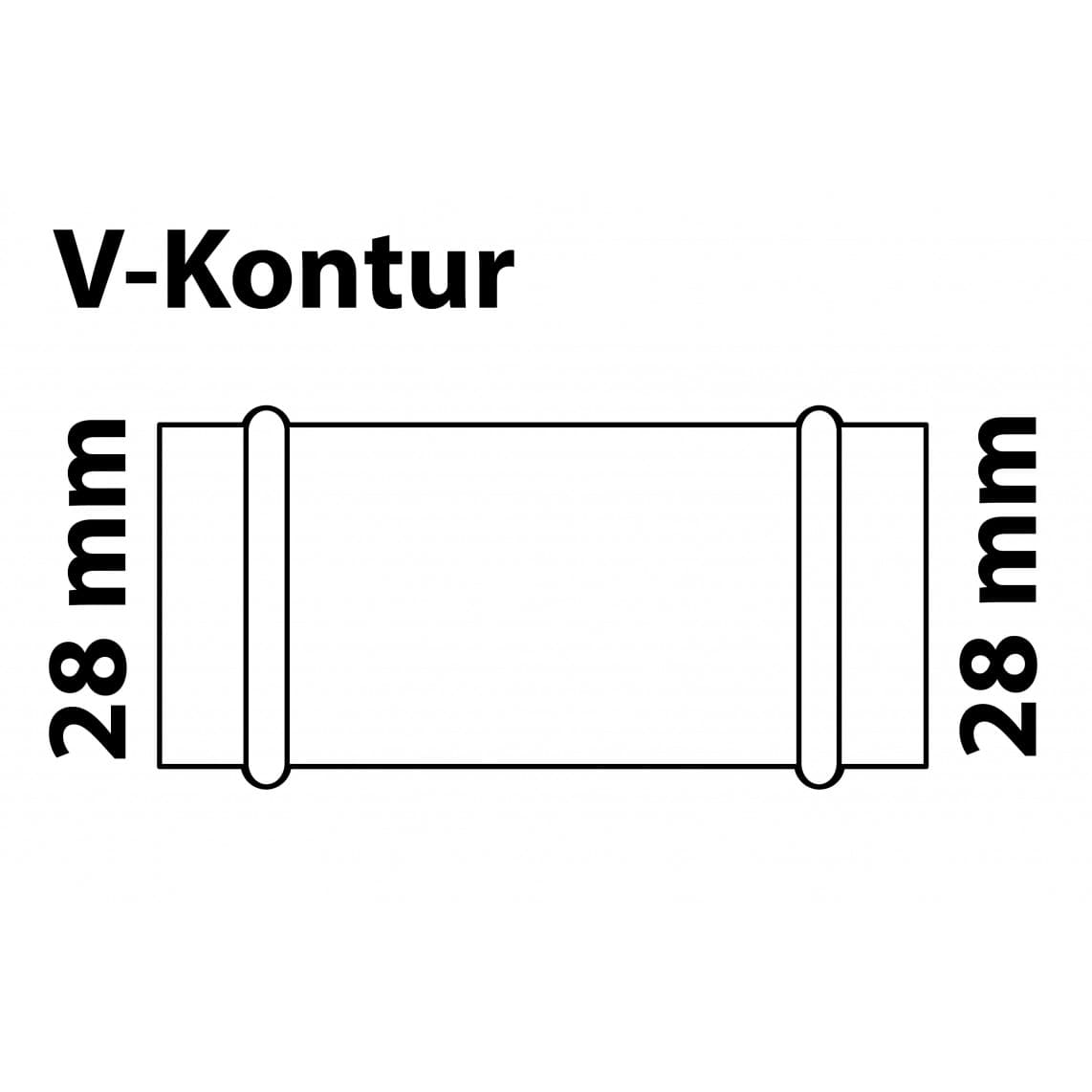 988616554 CU manchon double, vierge, 28 mm, 2 manchons, (P5270),