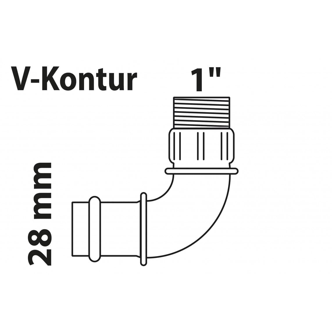 988622654 BR coude 90°, vierge, 28 mm x 1" M, 1 manchon, (P4092g)