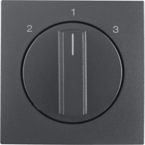 Enjoliveur avec bouton rotatif pour interrupteur 3 paliers sans position 0 S.1 / B.3 / B.7 Anthrac