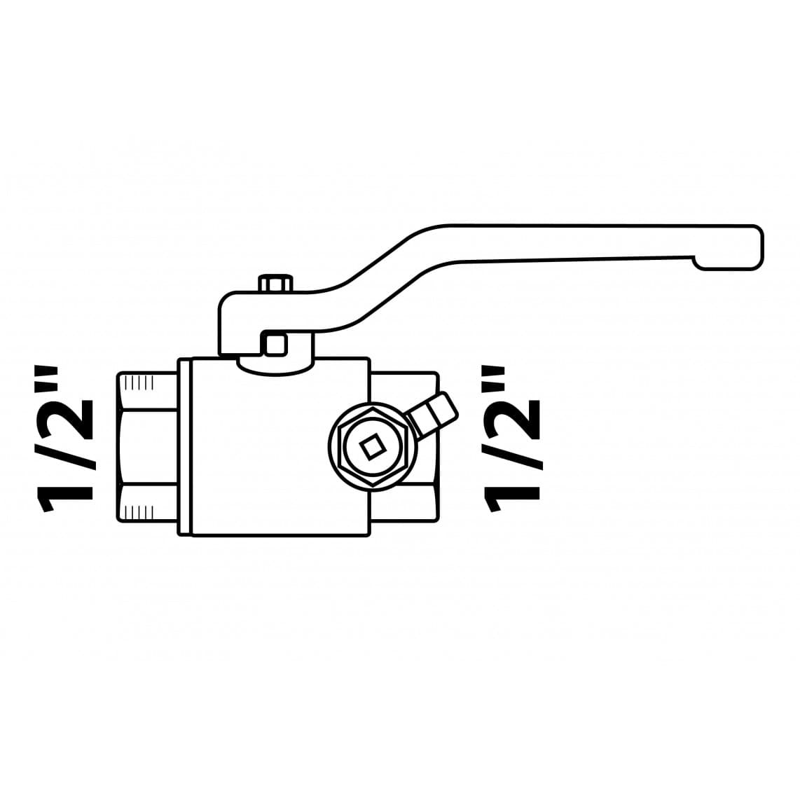 988596155 Ball valve, nickel, 1/2" female, with drainage