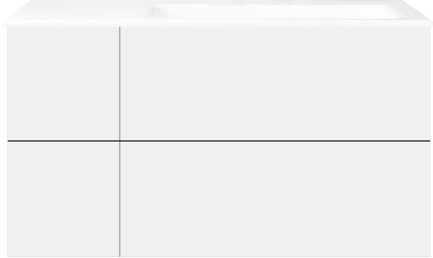 ONDERBOUW COFFEE 4 LADES 110 MAT WIT +WASTAFEL RECHTS PORSELEIN ZONDER KRAANGAT WIT