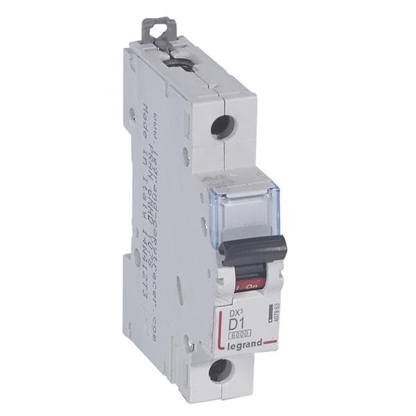 Disjoncteur DX³ 6000A / 10kA 1 pôle courbe D 01A 400V 1 module