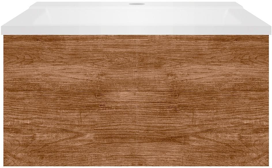 SOUS MEUBLE COFFEE 1 TIROIR 60 TECTONA DECOR CANNELLE+LAVABO BLANC MAT