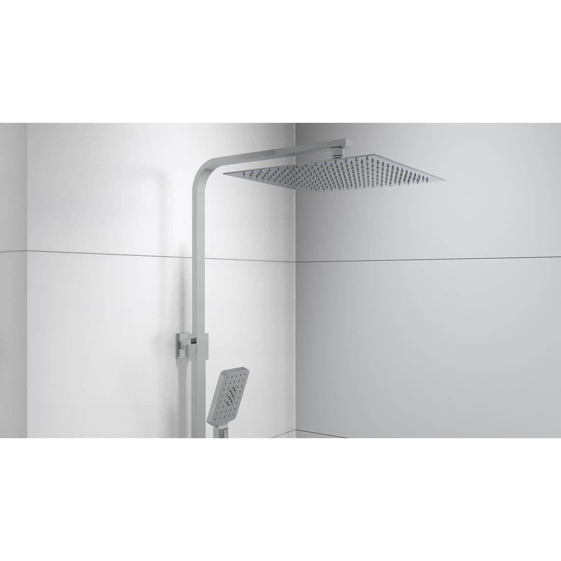 60530 OCEAN Overhead shower set, chrome/white, with thermostatic mixer, with tray