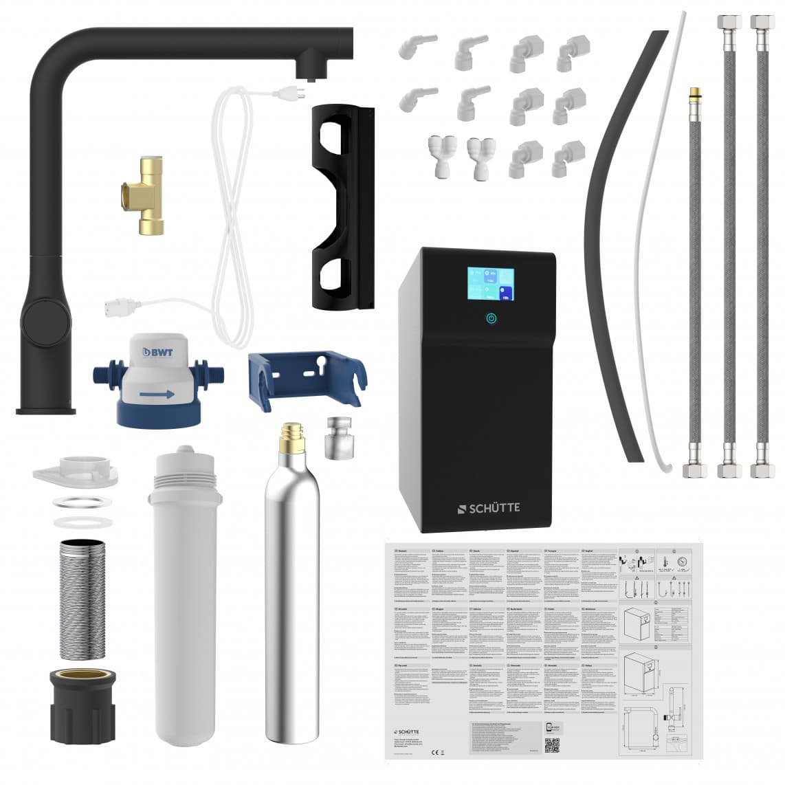 99960 AQUASTAR PREMIUM Sparkling water sink mixer, black matt, plus cooling and filter system
