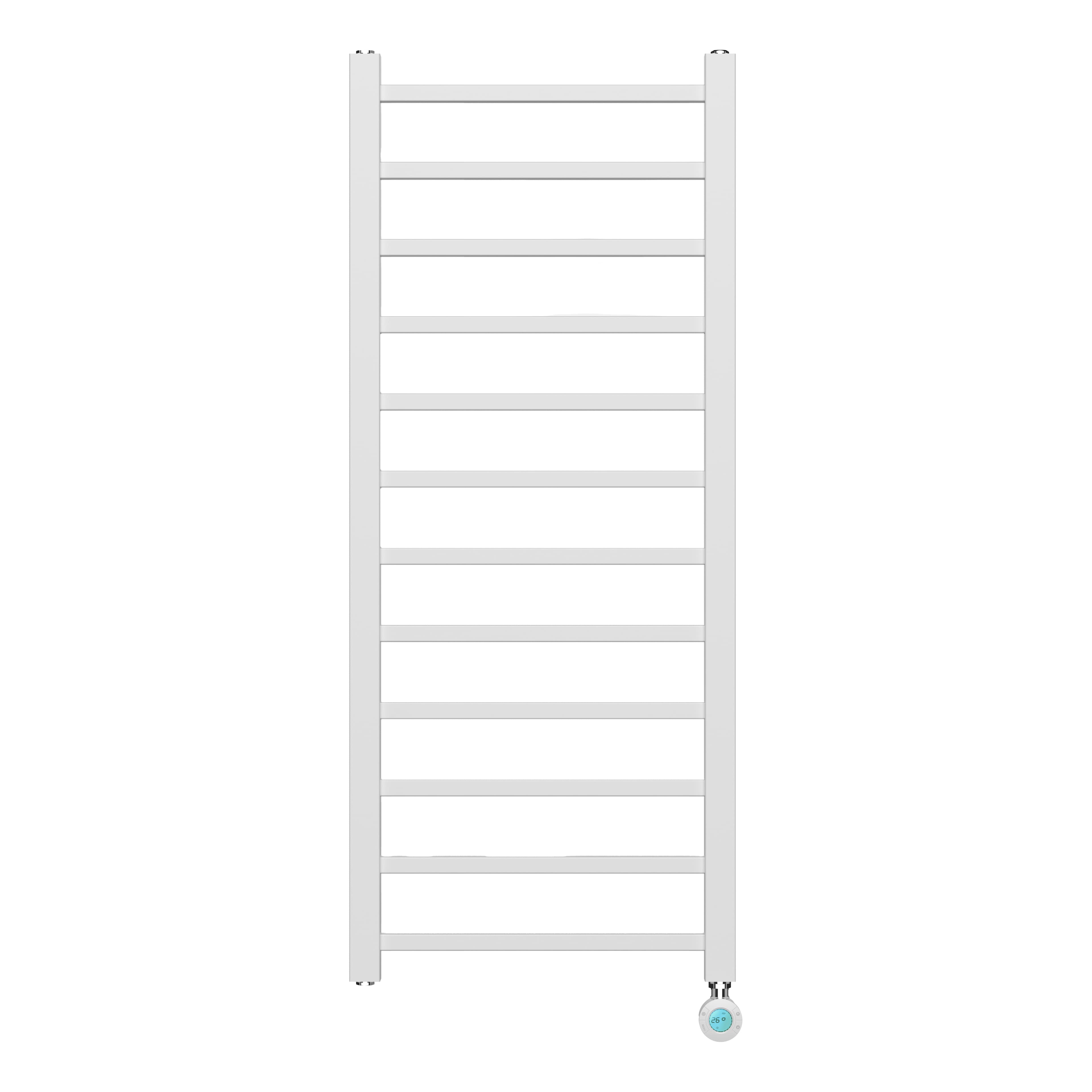 BELRAD SÈCHE-SERVIETTES ÉLECTRIQUE – AVEC THERMOSTAT NUMÉRIQUE PROGRAMMABLE – RACCORD À DROITE – 413W – 1200X500 MM – BLANC