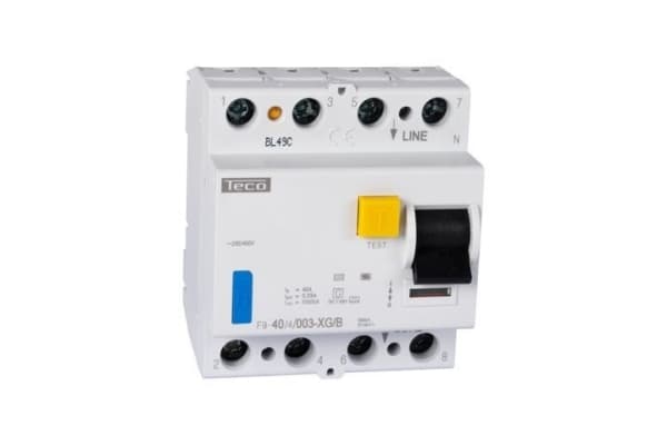 Interrupteur différentiel 4 pôles 40A 30mA type B pouvoir de coupure 10kA sans Led