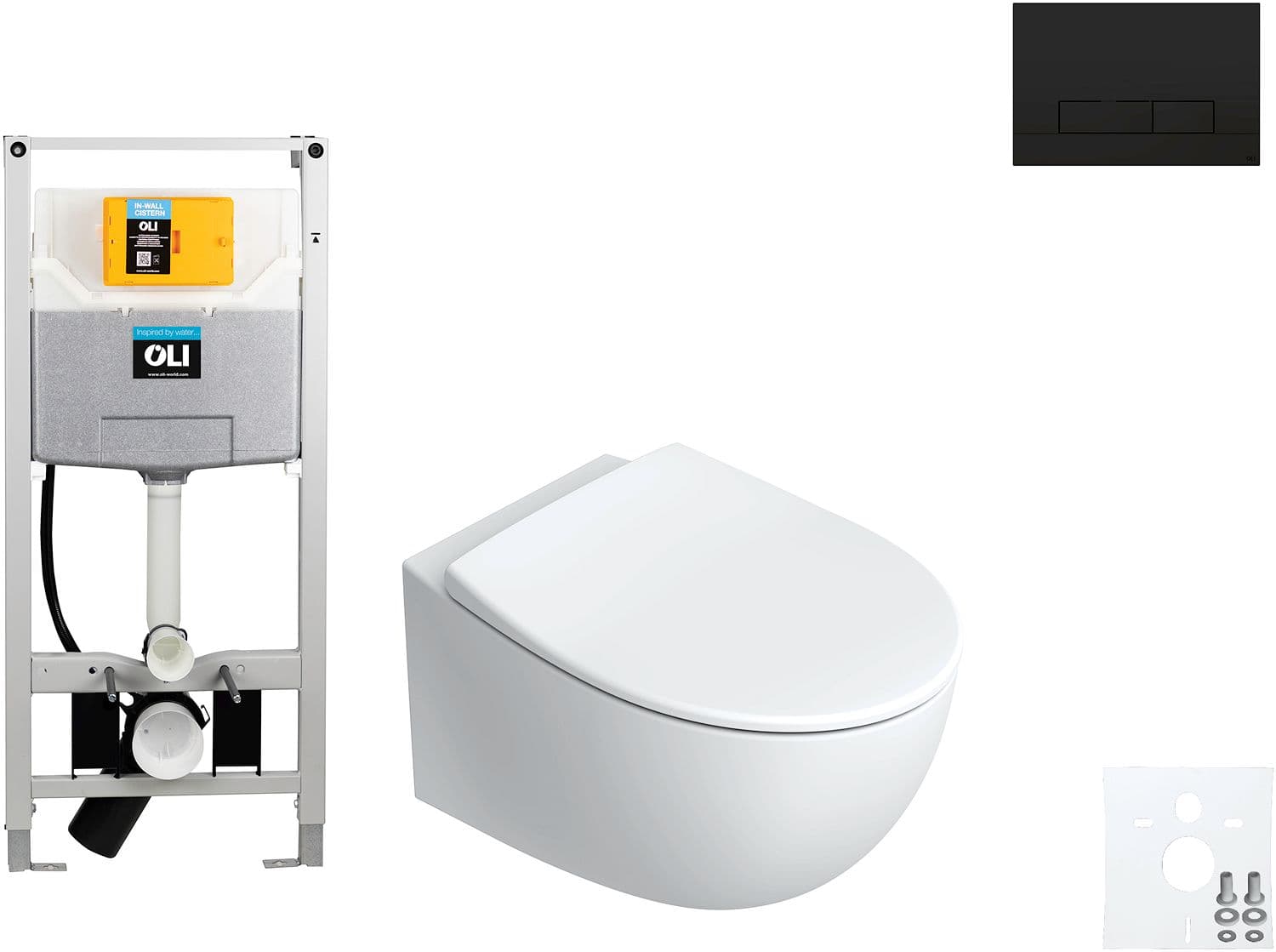 WALLFIX OLI WC SUSPENDU ITALY CATALANO GLAM NOIR MAT