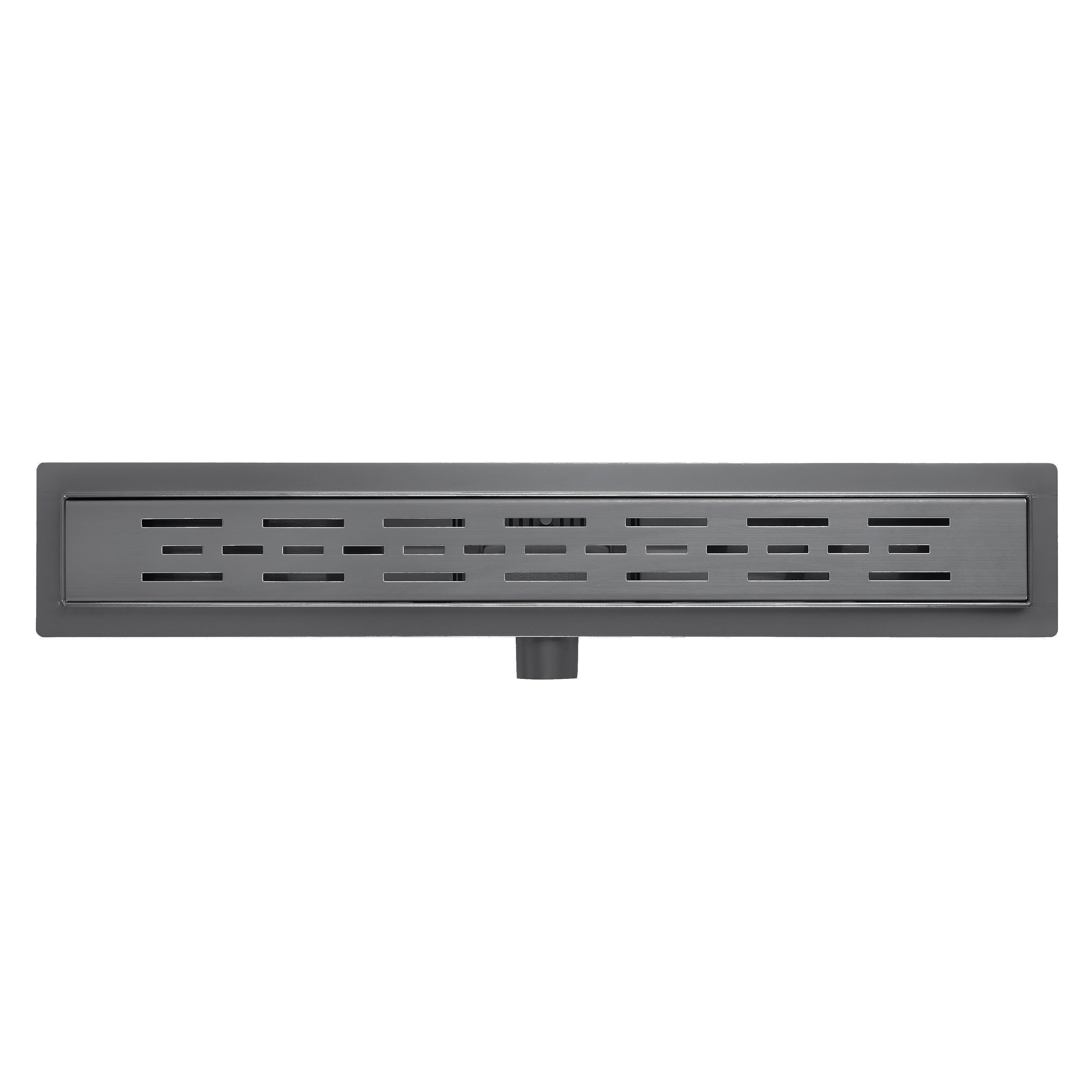ALONI Shower Channel – With Grille – Complete – 100cm – Brushed Gunmetal