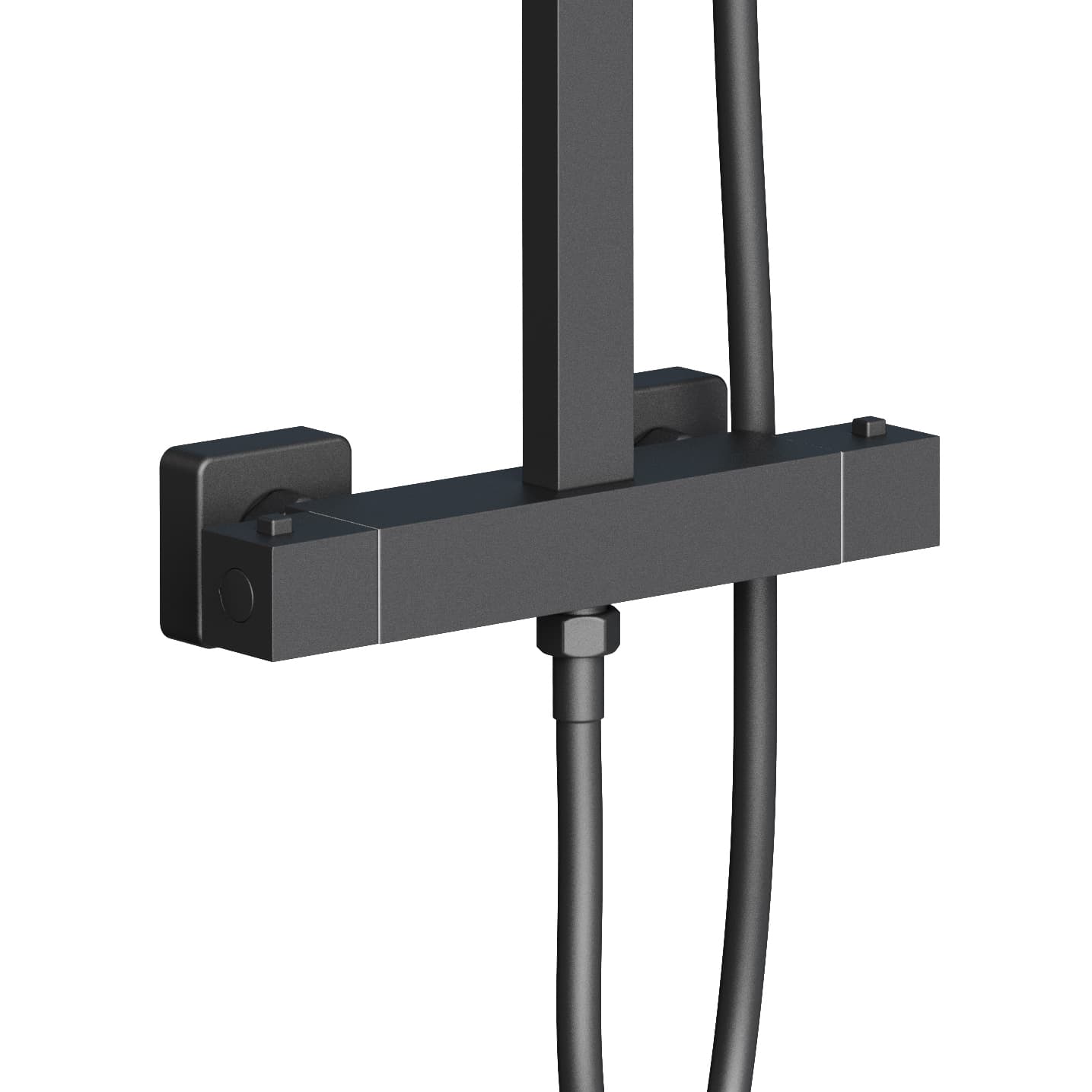 ALONI OPTIMA QUADRO SET DE DOUCHE À JETS DE PLUIE – THERMOSTATIQUE – MONTAGE APPARENT – BELGAQUA – NOIR MAT
