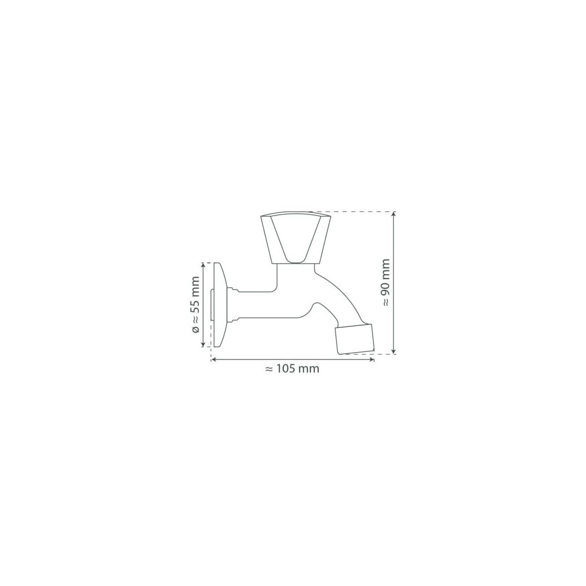 37985 CARNEO Cold water tap, chrome, for wall fixing