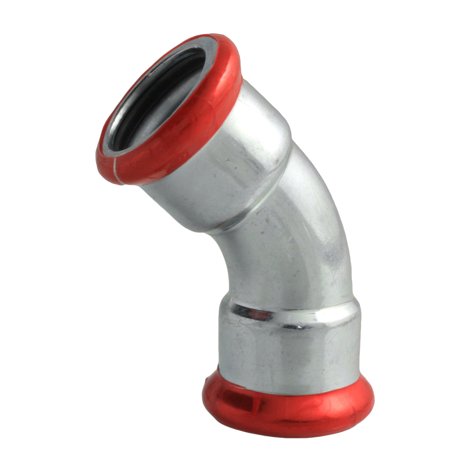 PRESS ACIER 'M 'GALVANISÉ COUDE 45° 15 X 15 MM FF C22ZCLBP