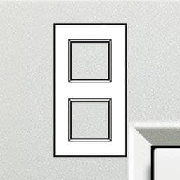 LivingLight - plaque rectangulaire 2 x 2 modules 71mm Argent