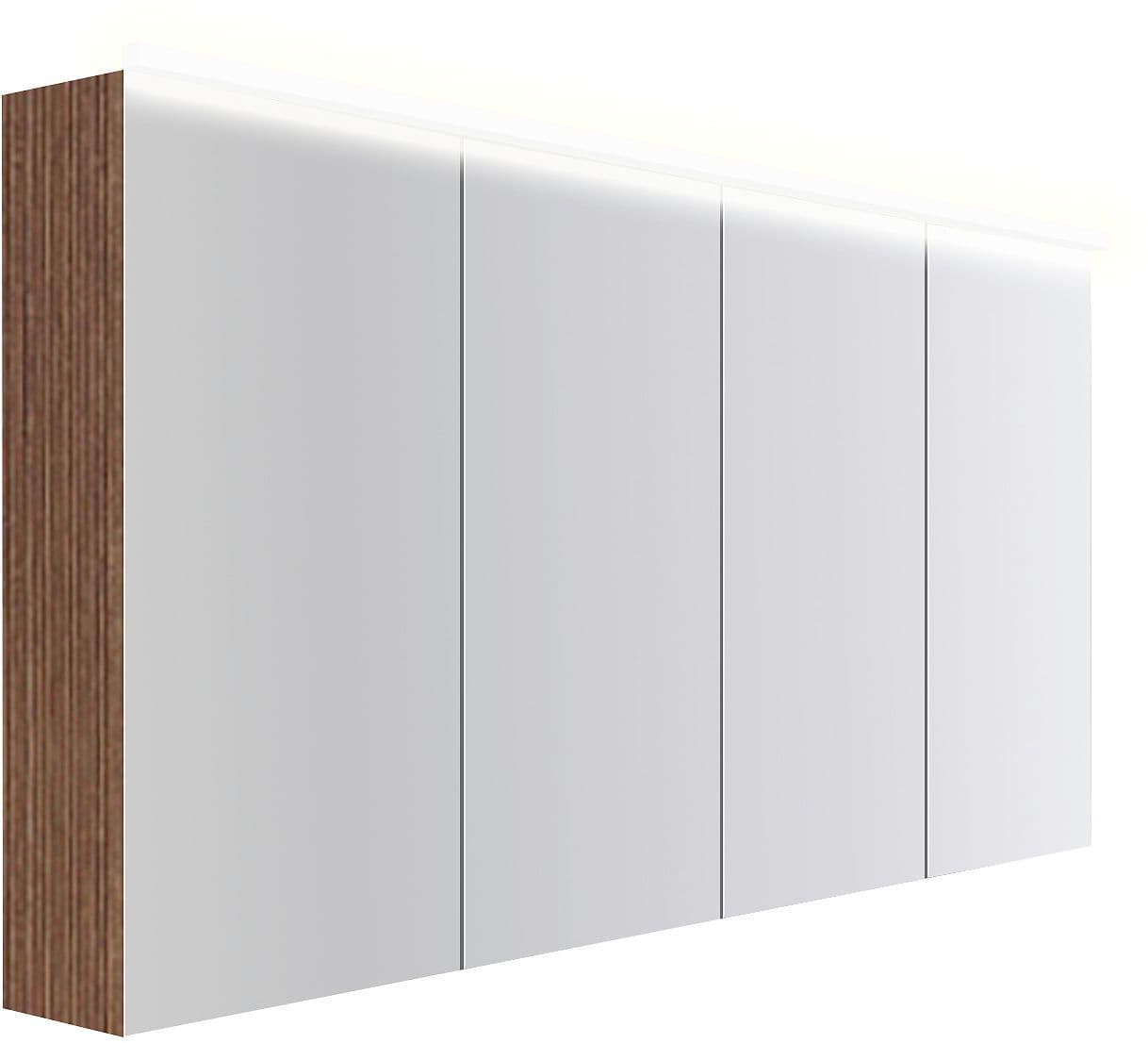 ARMOIRE TOILETTE COFFEE 4 PORTES 1600MM 4250K NOYER DECOR SMARTLINE