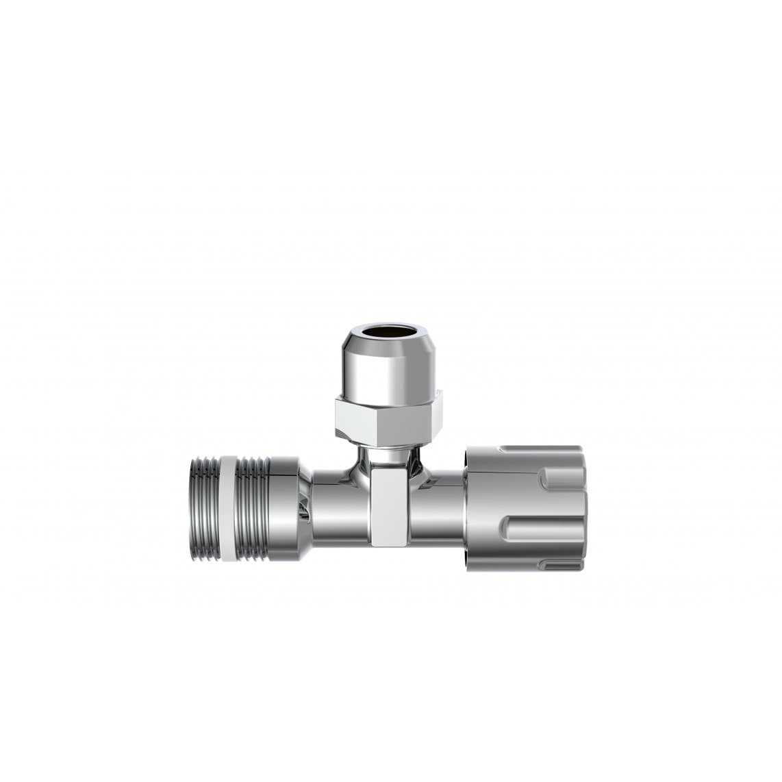 98480400 hoekstopkraan, 1/2"BU x 3/8"BU x 10 mmQ, met Duwrozet, zelfdichtend