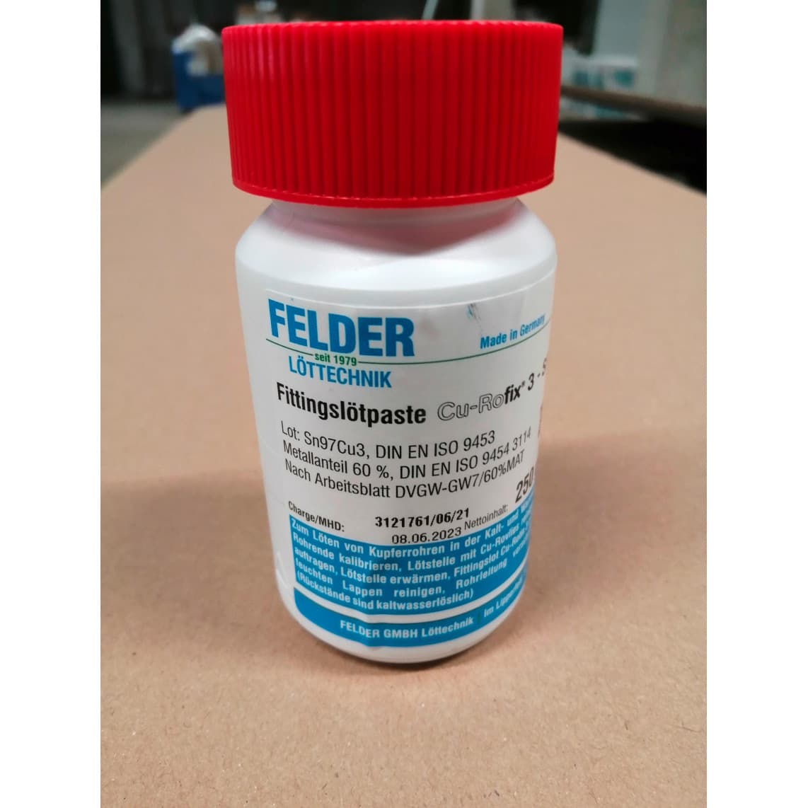 98916500 flux à souder pour cuivre S-Sn97Cu3, 250 g