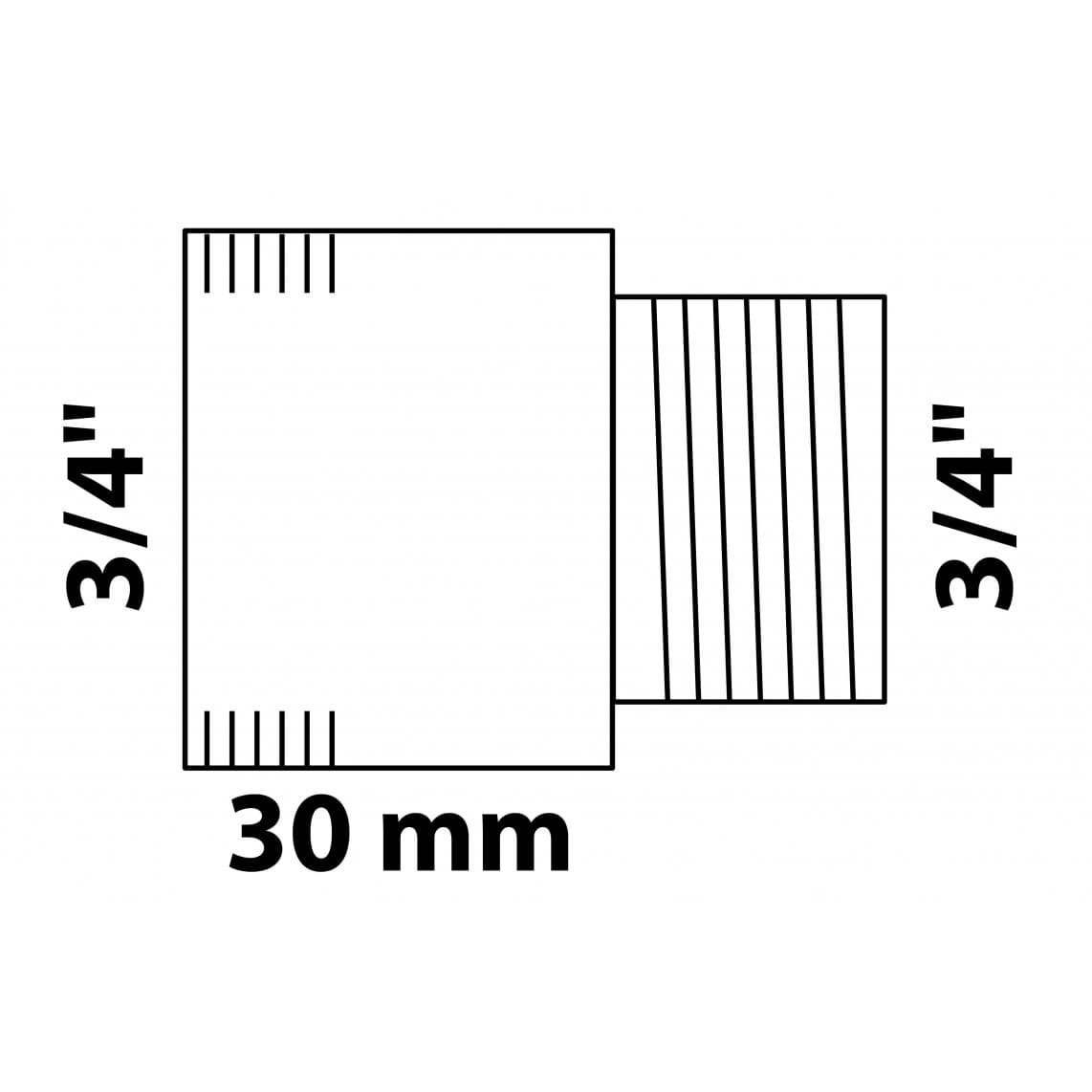 989319355 Tap extension, brass, 3/4" x 30 mm