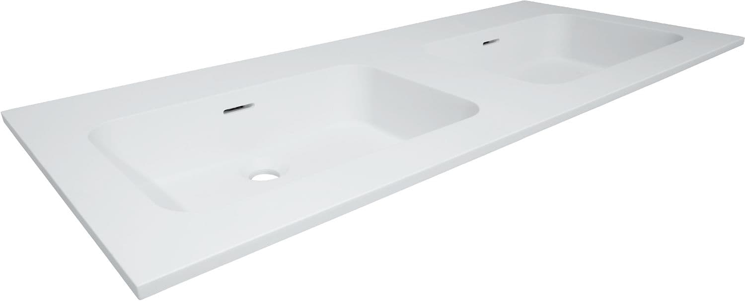 TABLET COMBO/MOLTO/PURO 160X50CM 2 LAVABO SOLID BLANC