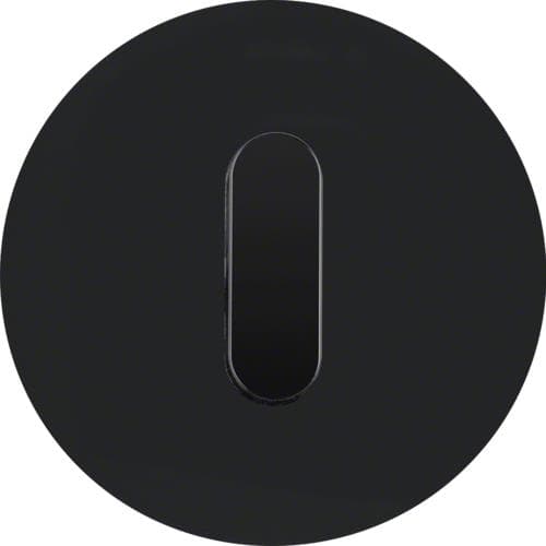 Plaque de recouvrement avec manette pour interrupteur rotatif / poussoir Serie R.classic Verre, Noir