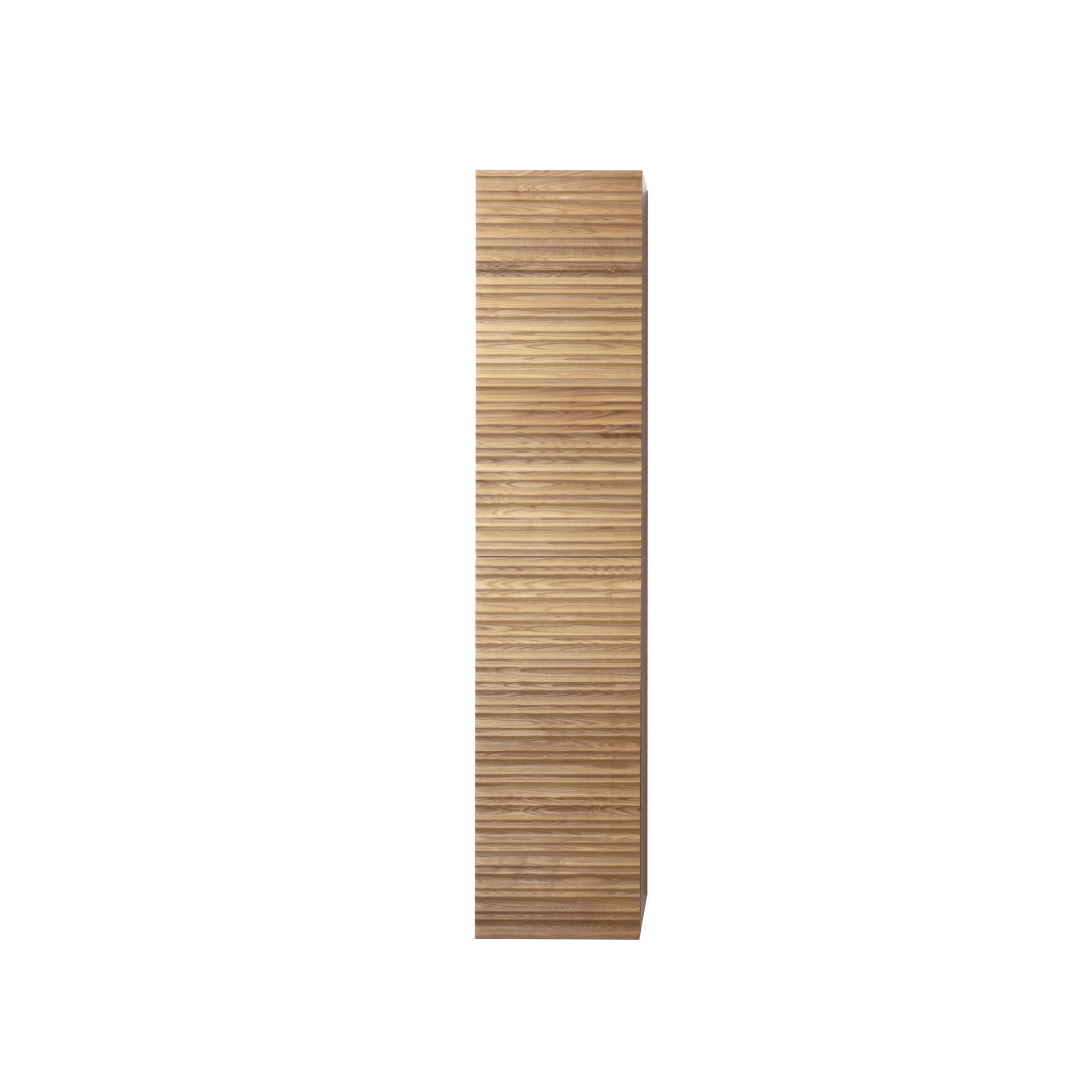 Kamellia colonne - 2 portes - sans poignées - soft close - réversible - 35X160X35 cm - Noyer clair