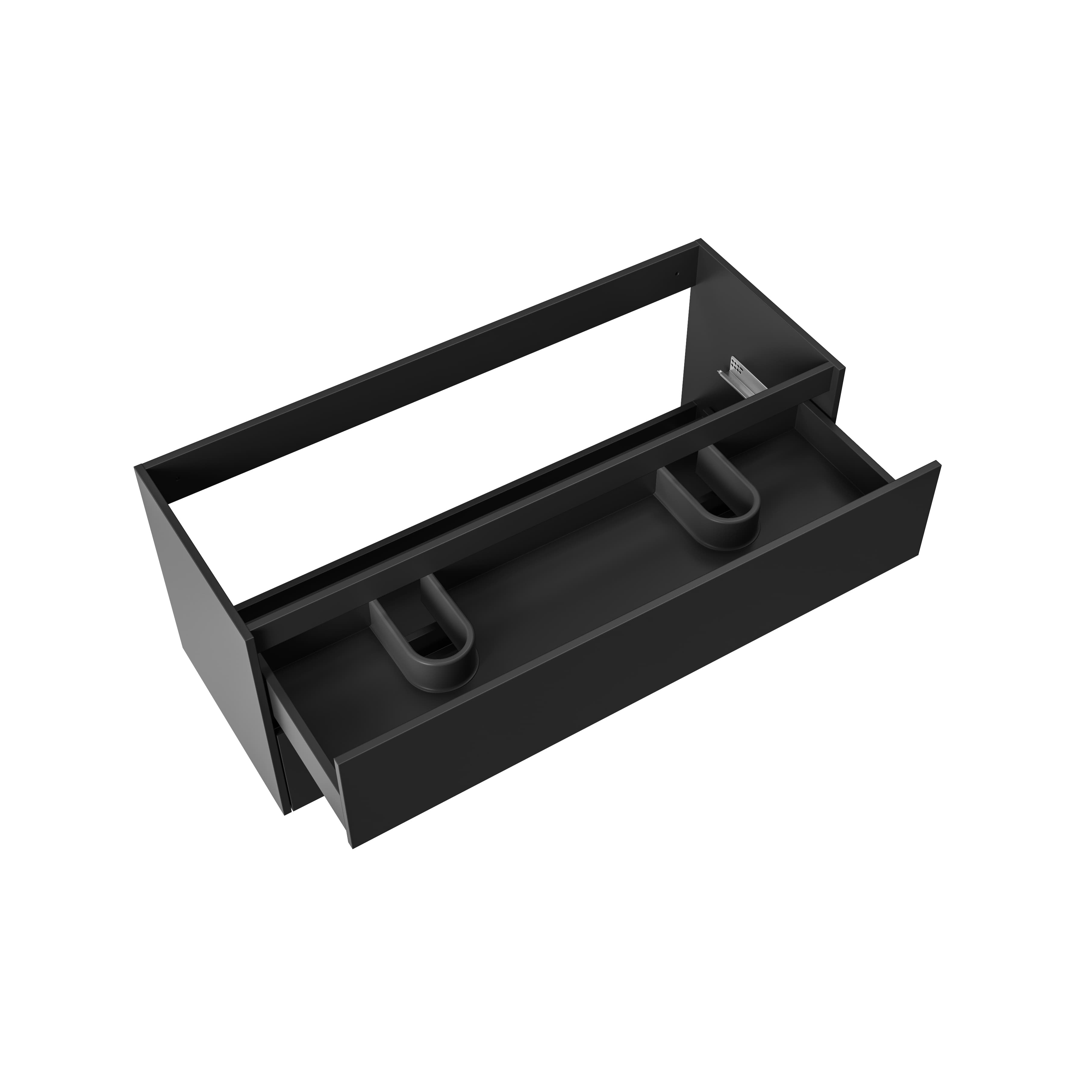 ALONI hayat meuble sous-vasque - 2 tiroirs - sans poignee - soft close – 119,5X50X45 cm - Noir mat