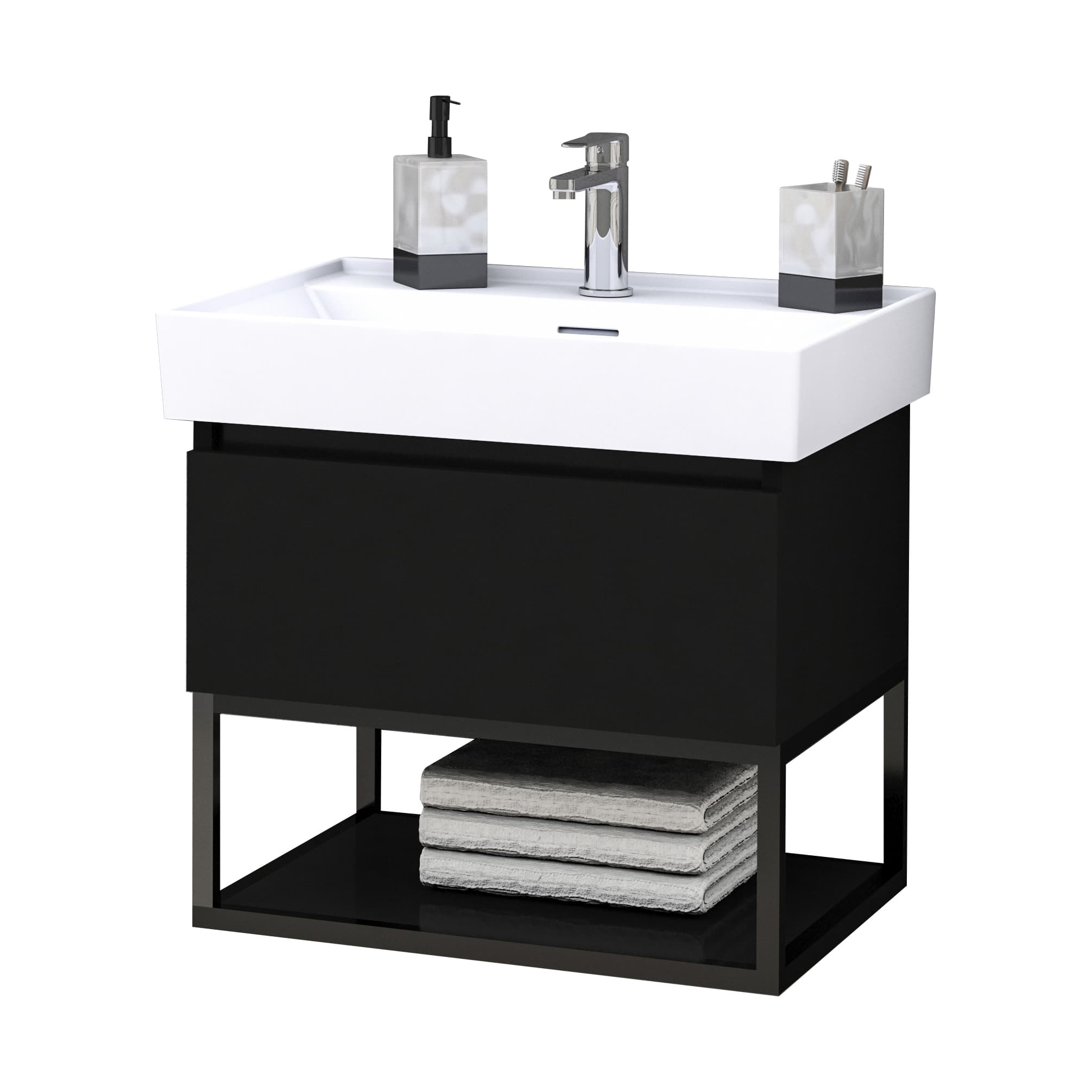 ALONI SHARP MEUBLE SOUS-PLAN (60CM) - NOIR MAT